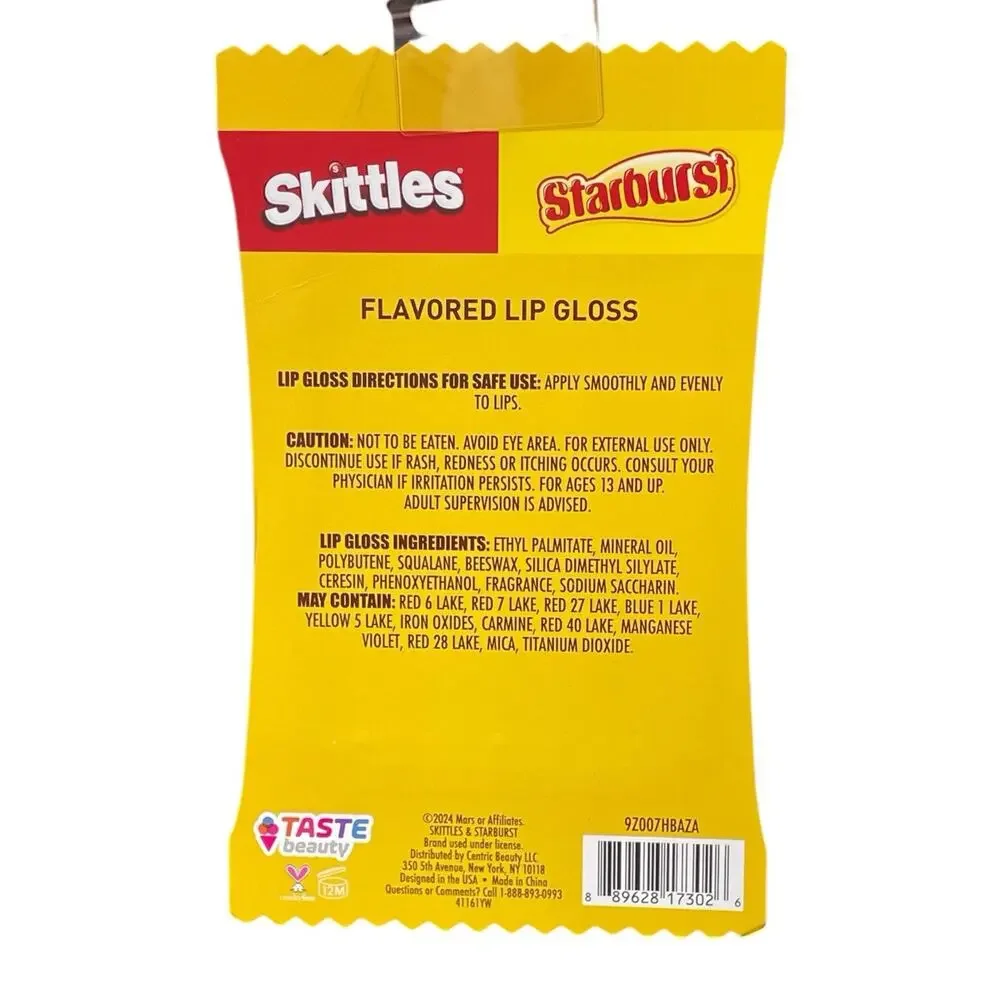 Skittles 5 Pack Flavored Lipgloss New